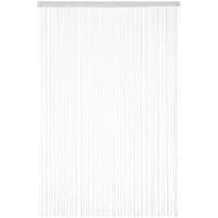 Relaxdays Cortina de Hilos- para Cortar- con Pasador- para Puertas y Ventanas- 145x245 cm- Blanca